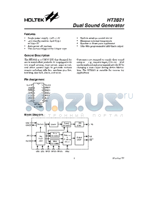 HT2821E datasheet - Dual Sound Generator