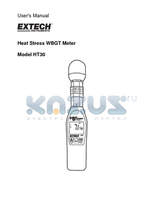 HT30 datasheet - Heat Stress WBGT Meter