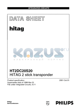HT2DC20S20 datasheet - HITAG 2 stick transponder