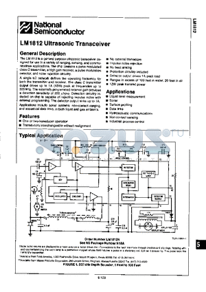 LM1812 datasheet - ULTRASONIC TRANSCEIVER