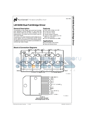 LM18298 datasheet - Dual Full-Bridge Driver