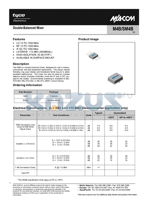 M4B datasheet - Double-Balanced Mixer