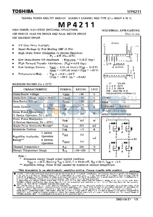 MP4211 datasheet - POWER MOSFET MODULE SILICON P CHANNEL MOS TYPE