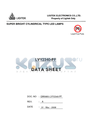 LVY2340-PF datasheet - SUPER BRIGHT CYLINDRICAL TYPE LED LAMPS