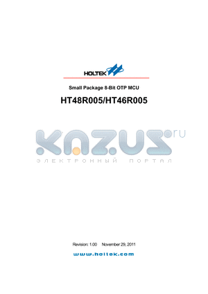 HT46R005 datasheet - Small Package 8-Bit OTP MCU