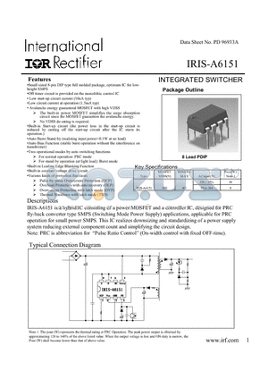 IRIS-A6151 datasheet - INTEGRATED SWITCHER