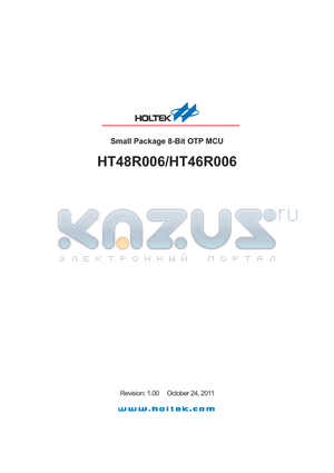 HT46R006 datasheet - Small Package 8-Bit OTP MCU