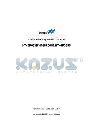 HT46R063B datasheet - Enhanced A/D Type 8-Bit OTP MCU