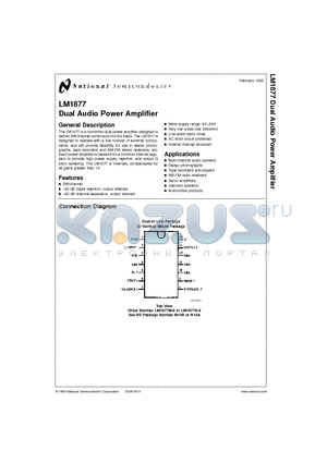 LM1877N-9 datasheet - Dual Audio Power Amplifier