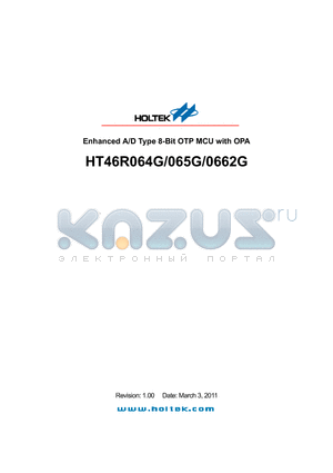 HT46R064G datasheet - Enhanced A/D Type 8-Bit OTP MCU with OPA