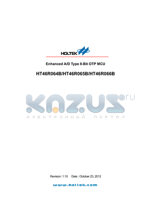 HT46R064B_12 datasheet - Enhanced A/D Type 8-Bit OTP MCU