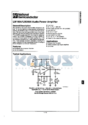 LM1895N datasheet - AUDIO POWE RAMPLIFIER