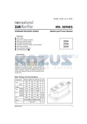 IRK320 datasheet - MAGN-A-pak Power Modules