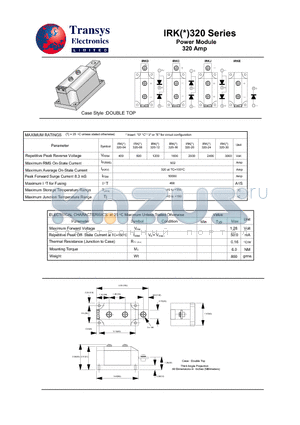 IRK320-08 datasheet - Power Module 320 Amp