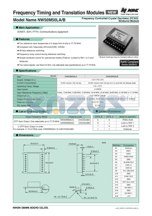 NW50M50LA-2.048M-NSA3438A datasheet - Frequency Timing and Translation Modules