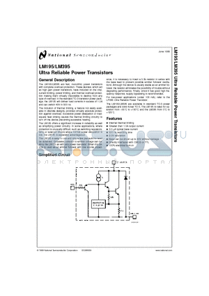 LM195H/883 datasheet - Ultra Reliable Power Transistors