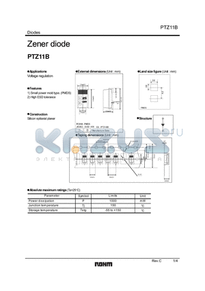 PTZ10B datasheet - Zener diode