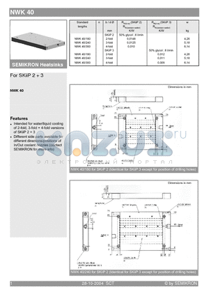 NWK40 datasheet - For SKiiP 2  3