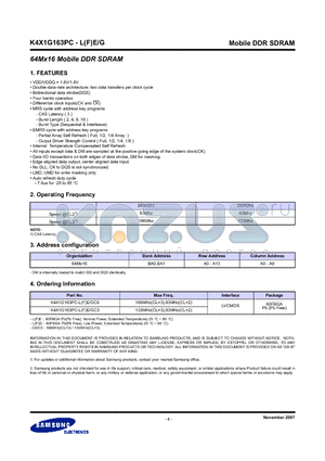 K4X1G163PC-L datasheet - Mobile DDR SDRAM