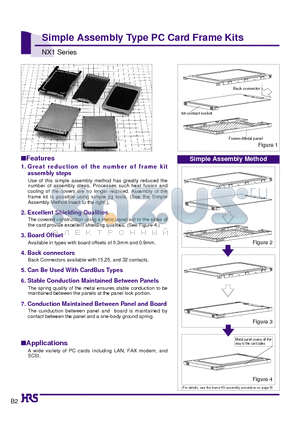 NX1-/CVCK-MP datasheet - Simple Assembly Type PC Card Frame Kits