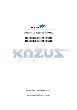 HT48R063B_12 datasheet - Enhanced I/O Type 8-Bit OTP MCU