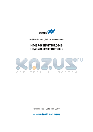 HT48R064B datasheet - Enhanced I/O Type 8-Bit OTP MCU