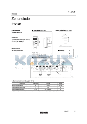 PTZ12B datasheet - Zener diode