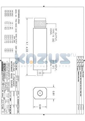 NX15-3G-Z datasheet - OUTLINE, Z-PACKAGE MICROWAVE NOISE SOURCE