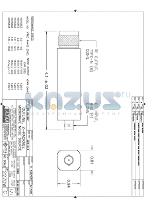 NX15-5G-Z datasheet - OUTLINE, Z-PACKAGE MICROWAVE NOISE SOURCE