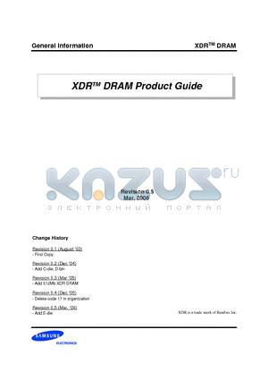 K4Y54084UF-JC datasheet - XDRTM DRAM Product Guide