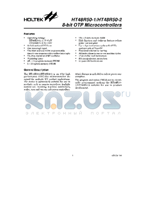 HT48R50-1 datasheet - 8-bit OTP Microcontrollers