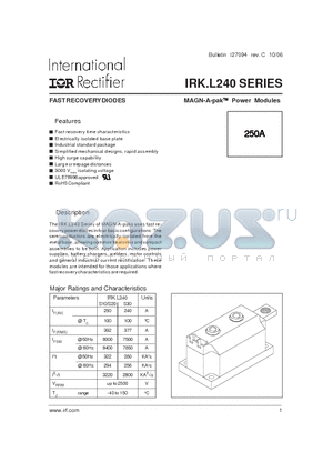 IRKDL240-12S20 datasheet - FAST RECOVERY DIODES