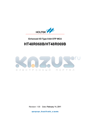 HT48R069B datasheet - Enhanced I/O Type 8-bit OTP MCU