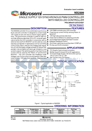 NX2309CUTR datasheet - SINGLE SUPPLY 12V SYNCHRONOUS PWM CONTROLLER WITH NMOS LDO CONTROLLER