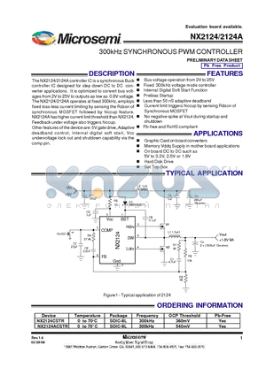 NX2124 datasheet - 300kHz SYNCHRONOUS PWM CONTROLLER