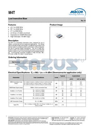 M4T datasheet - Load Insensitive Mixer