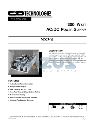 NX301-U3N datasheet - 300 WATT AC/DC POWER SUPPLY