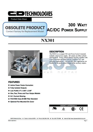 NX301 datasheet - AC/DC POWER SUPPLY