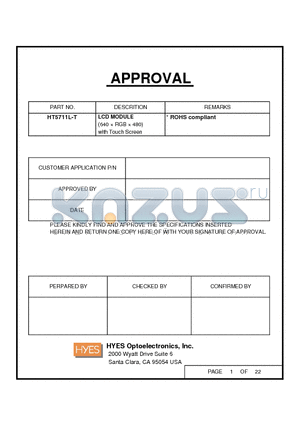 HT5711L-T datasheet - LCD MODULE