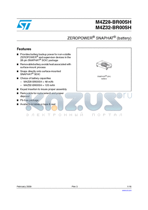 M4Z32-BR00SH1TR datasheet - ZEROPOWER^ SNAPHAT^ (battery)