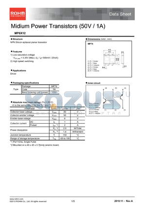 MP6X12 datasheet - Midium Power Transistors (50V / 1A)