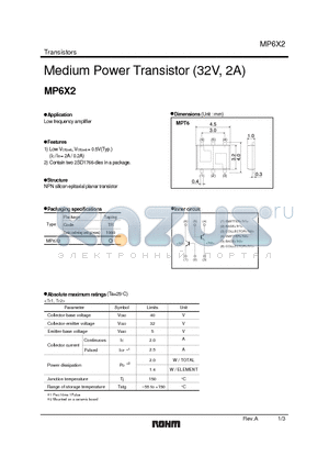MP6X2 datasheet - Medium Power Transistor (32V, 2A)