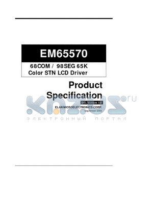 EM65570 datasheet - 68COM / 98SEG 65K Color STN LCD Driver