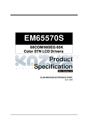 EM65570S datasheet - 68COM/98SEG 65K Color STN LCD Drivers
