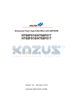 HT66F016 datasheet - Enhanced Flash Type 8-Bit MCU with EEPROM