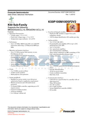 K50P100M100SF2V2 datasheet - K50 Sub-Family