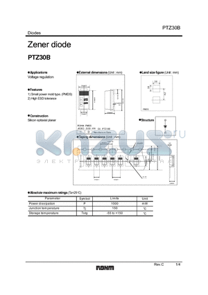 PTZ30B datasheet - Zener diode