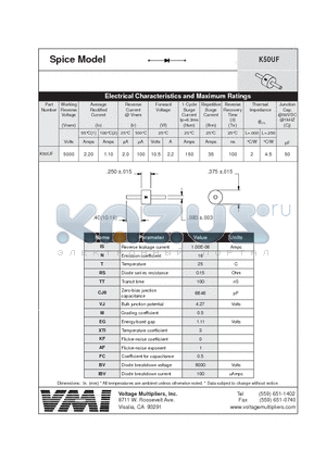 K50UF datasheet - Spice Model