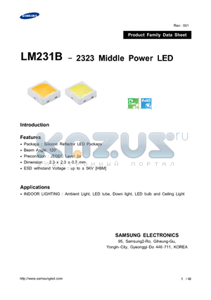 LM231B datasheet - 2323 Middle Power LED