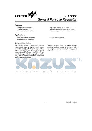 HT72C1 datasheet - General Purpose Regulator